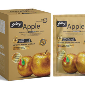Yodrej Apple Ammonia-Free Natural Black Hair Cream – Clear Water Type (No-Stain Formula)